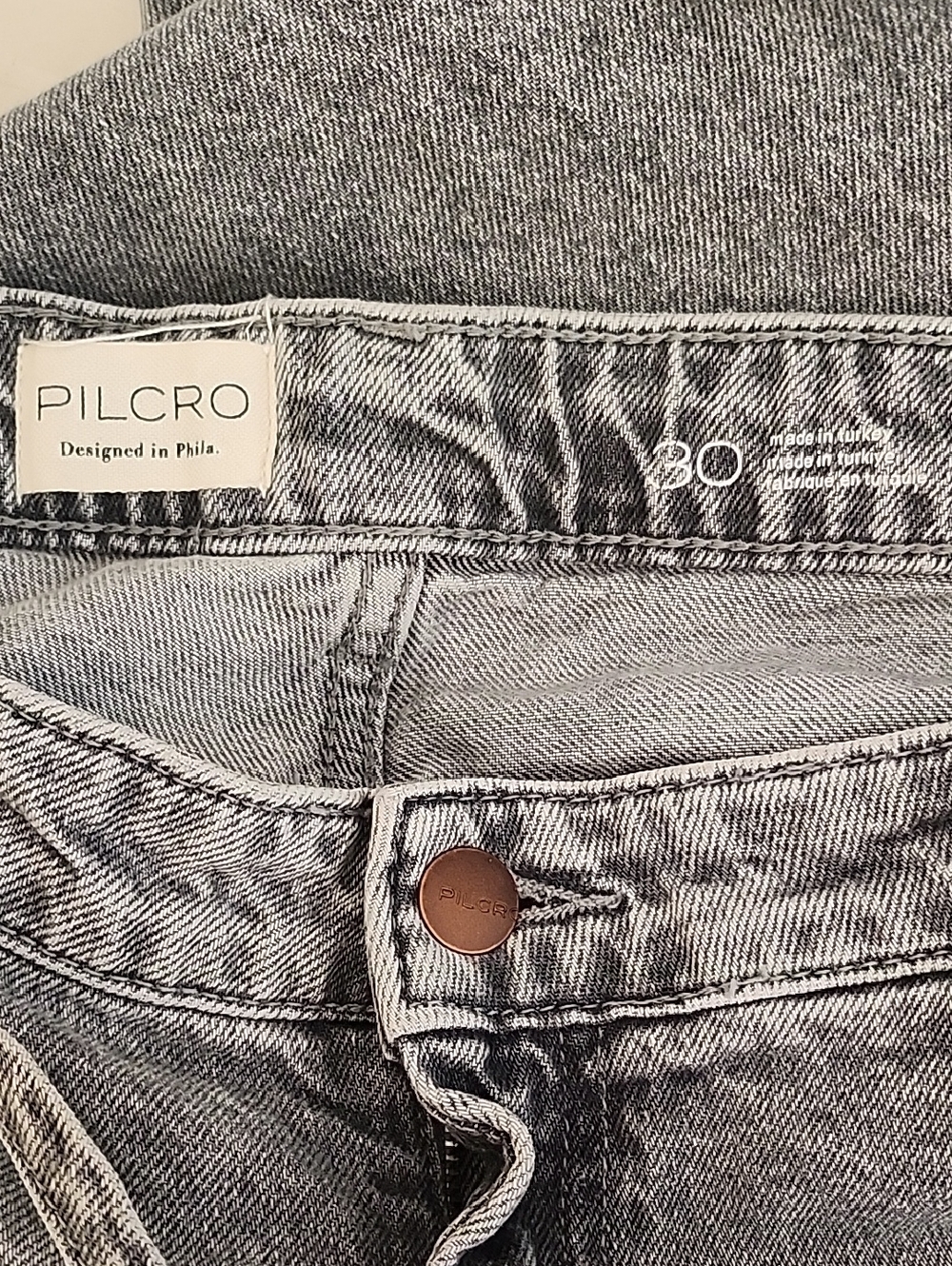 Anthro Pilcro High-Rise Wide-Leg Jeans Gray Charcoal Size 30 - Picture 15 of 16
